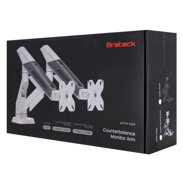 BRATECK βάση γραφείου για 2x οθόνες LDT114-C024, 17-35", έως 12kg