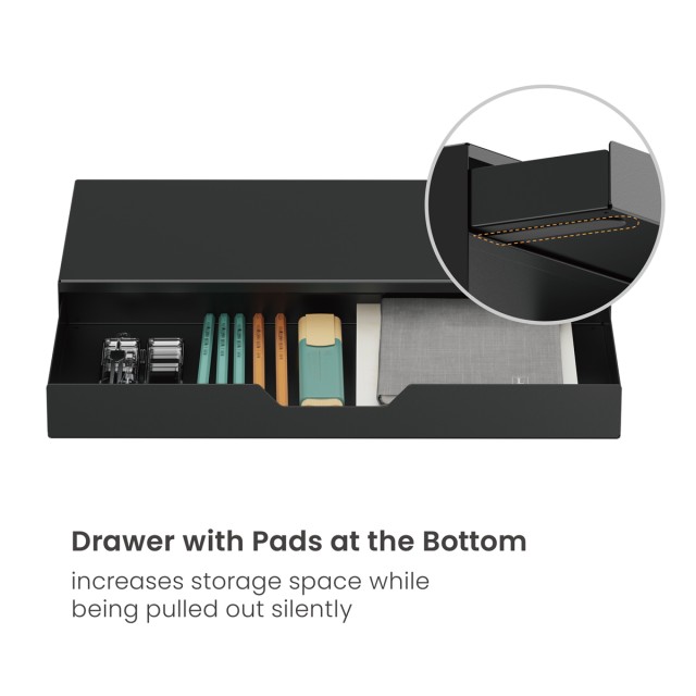 BRATECK επιτραπέζια βάση για οθόνη/laptop/smartphone/tablet STB-128-02 με συρτάρι, 13-32", έως 20kg, heavy duty, μαύρη