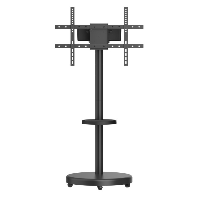 BRATECK βάση τηλεόρασης δαπέδου FS38-46TWE, 37-86", έως 50kg, με ράφι & cable management, ροδάκια, μαύρη