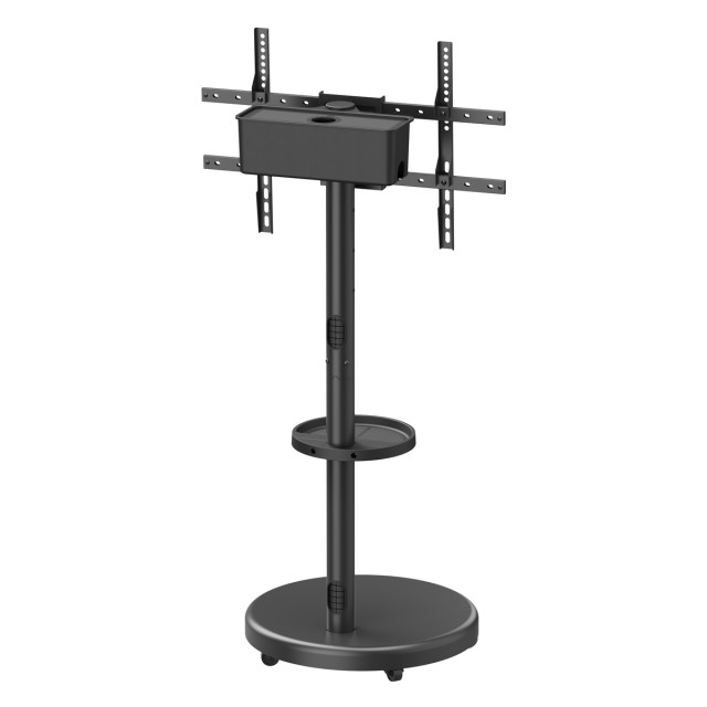 BRATECK βάση τηλεόρασης δαπέδου FS38-46TWE, 37-86", έως 50kg, με ράφι & cable management, ροδάκια, μαύρη