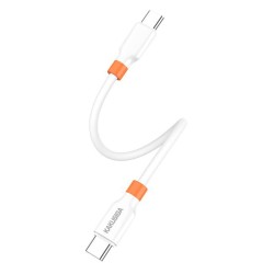 KAKUSIGA καλώδιο USB-C KSC-1024, σιλικόνης, 100W, 480Mbps, 0.25m, λευκό