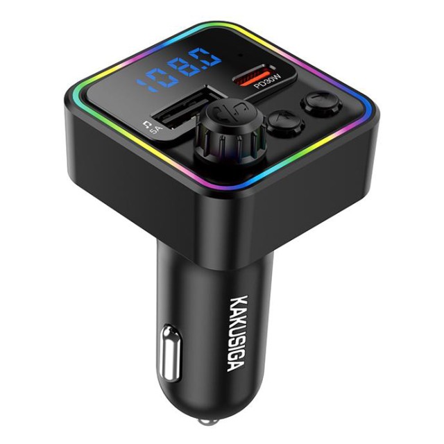 KAKUSIGA FM transmitter & φορτιστής KSC-1982, USB/USB-C, 55W, Bluetooth, μαύρο