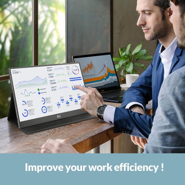 RIITEK φορητή οθόνη RS100, IPS, 15.6" 1920x1080, HDR, mini HDMI/USB-C, με ηχεία