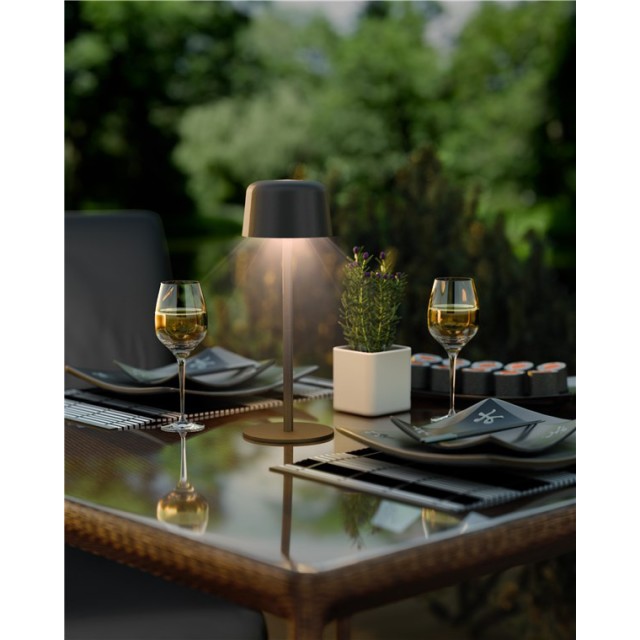 GOOBAY επιτραπέζιο φωτιστικό 77675, 3000K, dimmable, επαναφορτιζόμενο, μαύρο