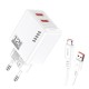 KAKUSIGA φορτιστής τοίχου KSC-1238 με καλώδιο micro USB, 2x USB, 12W, λευκός