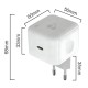 POWERTECH φορτιστής τοίχου PT-1581 με καλώδιο, USB-C, 40 έως 60W, GaN, AVS, λευκός