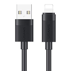 USAMS καλώδιο Lightning σε USB SJ778, 2.4A, 480Mbps, 1m, μαύρο