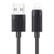 USAMS καλώδιο Lightning σε USB SJ778, 2.4A, 480Mbps, 1m, μαύρο