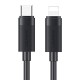 USAMS καλώδιο Lightning σε USB-C SJ781, 30W, 480Mbps, 1m, μαύρο