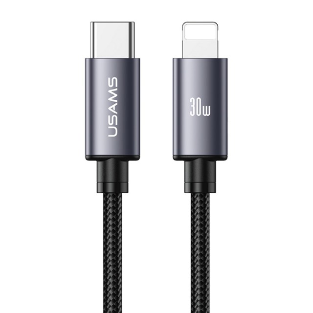 USAMS καλώδιο Lightning σε USB-C SJ770, 30W, 480Mbps, 1m, μαύρο USAMS καλώδιο Lightning σε USB-C SJ770, 30W, 480Mbps, 1m, μαύρο