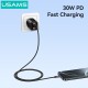 USAMS καλώδιο Lightning σε USB-C SJ770, 30W, 480Mbps, 1m, μαύρο USAMS καλώδιο Lightning σε USB-C SJ770, 30W, 480Mbps, 1m, μαύρο