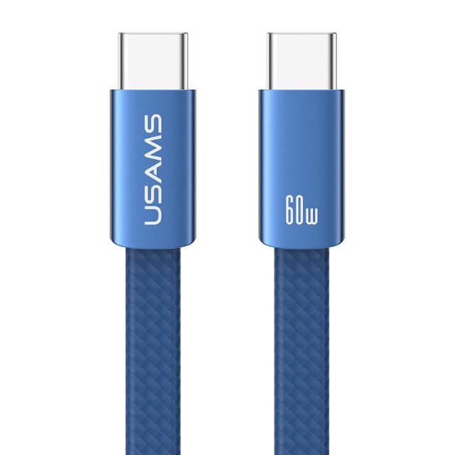 USAMS καλώδιο USB-C SJ783, 60W, 480Mbps, flat, 1.2m, μπλε