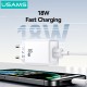 USAMS φορτιστής τοίχου CC324, USB, 18W, λευκός