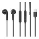 CELEBRAT earphones με μικρόφωνο G39, USB-C σύνδεση, 14mm, 1.2m, μαύρα