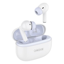 CELEBRAT earphones με θήκη φόρτισης W73, True Wireless, 13mm, 33/380mAh, λευκά