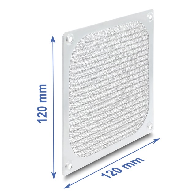 DELOCK σχάρα για 120mm ανεμιστήρα 67458 με φίλτρο σκόνης, μεταλλική, ασημί