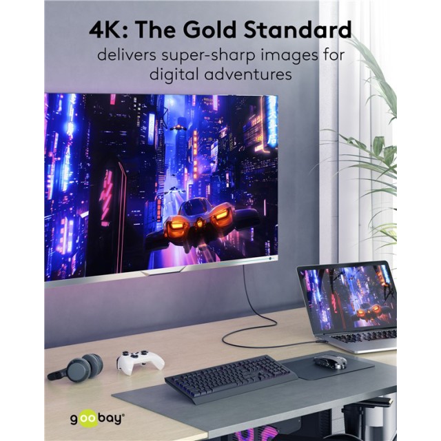 GOOBAY καλώδιο HDMI 80102 με Ethernet, soft, 4K/60Hz, 18 Gbps, 1.5m, μαύρο