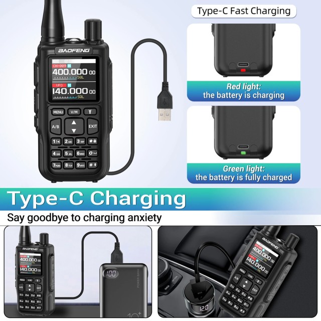 BAOFENG ασύρματος πομποδέκτης MINI-5, UHF/VHF, 5W/2W, μαύρος