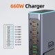 POWERTECH σταθμός φόρτισης PT-1621, 2x USB & 6x USB-C, GaN, 140W, γκρι POWERTECH σταθμός φόρτισης PT-1621, 2x USB & 6x USB-C, GaN, 140W, γκρι