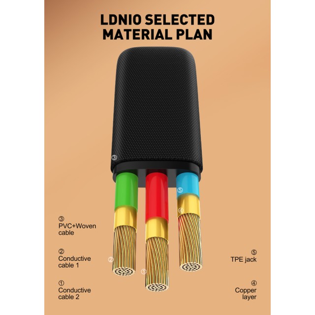 LDNIO καλώδιο Lightning σε USB LS242i, flat, 30W, 480Mbps, 2m, μαύρο