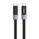 LDNIO καλώδιο USB-C LC242c, flat, 65W, 480Mbps, 2m, μαύρο