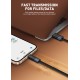 LDNIO καλώδιο USB-C LC242c, flat, 65W, 480Mbps, 2m, μαύρο