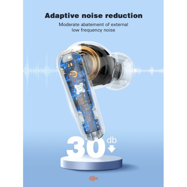 LDNIO earphones με θήκη φόρτισης T05, True Wireless, 13mm, 40/500mAh, μαύρα