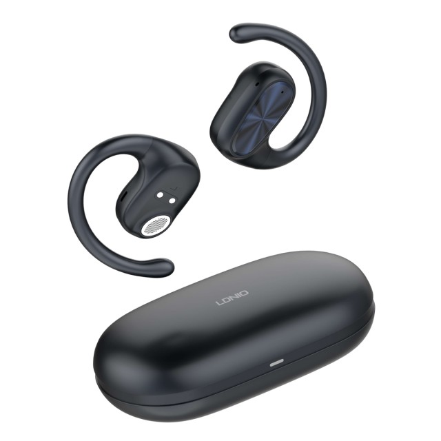 LDNIO earphones με θήκη φόρτισης T07, OWS Bone Conduction, 15mm, 60/500mAh, μαύρα