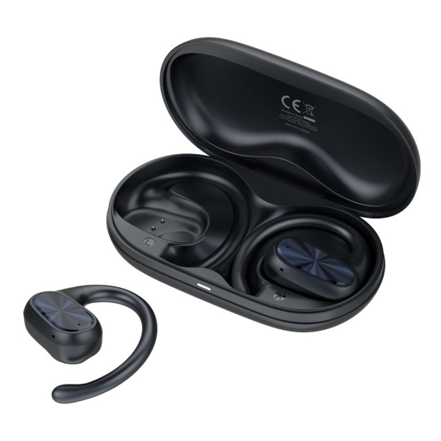 LDNIO earphones με θήκη φόρτισης T07, OWS Bone Conduction, 15mm, 60/500mAh, μαύρα