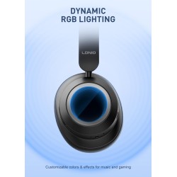 LDNIO headphones H01, ασύρματα & ενσύρματα, 40mm, 1000mAh, ANC, μαύρα