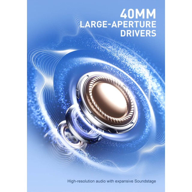 LDNIO headphones H01, ασύρματα & ενσύρματα, 40mm, 1000mAh, ANC, μαύρα