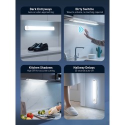 LDNIO LED φωτιστικό τοίχου/ντουλάπας Y6 με αισθητήρα κίνησης, 410x42x13mm, λευκό
