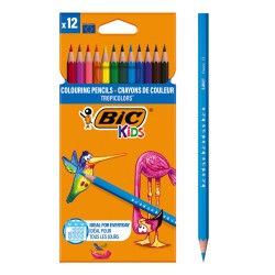 BIC σετ χρωματιστές ξυλομπογιές Kids Tropicolors, εξάγωνες, 12τμχ