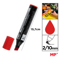MP ανεξίτηλος μαρκαδόρος PE549-03, 2-10mm μύτη, κόκκινος