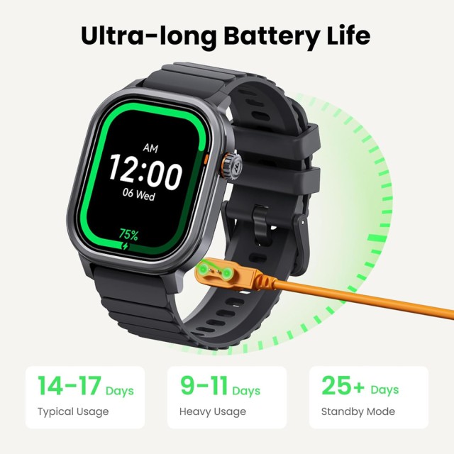 KOSPET smartwatch Pulse, heart rate, 1.96" AMOLED, IP68, μαύρο KOSPET smartwatch Pulse, heart rate, 1.96" AMOLED, IP68, μαύρο