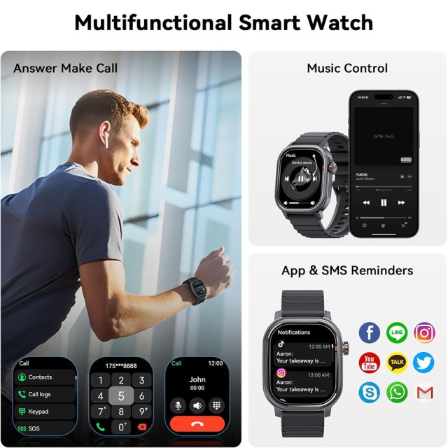 KOSPET smartwatch Pulse, heart rate, 1.96" AMOLED, IP68, μαύρο KOSPET smartwatch Pulse, heart rate, 1.96" AMOLED, IP68, μαύρο
