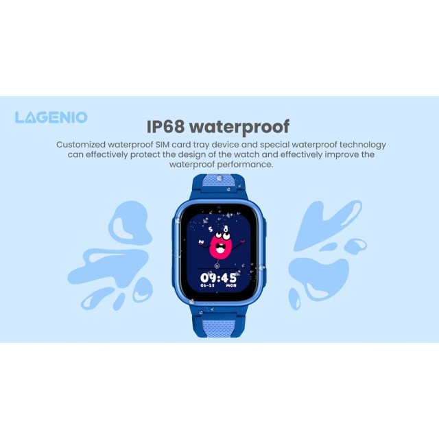 LAGENIO GPS smartwatch για παιδιά K10, 1.8", με κάμερα, 4G, IP68, μαύρο