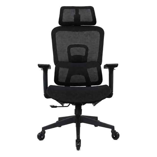 POWERTECH καρέκλα γραφείου PT-1633 με μπράτσα και ανάκλιση, ρυθμιζόμενο ύψος, μαύρη