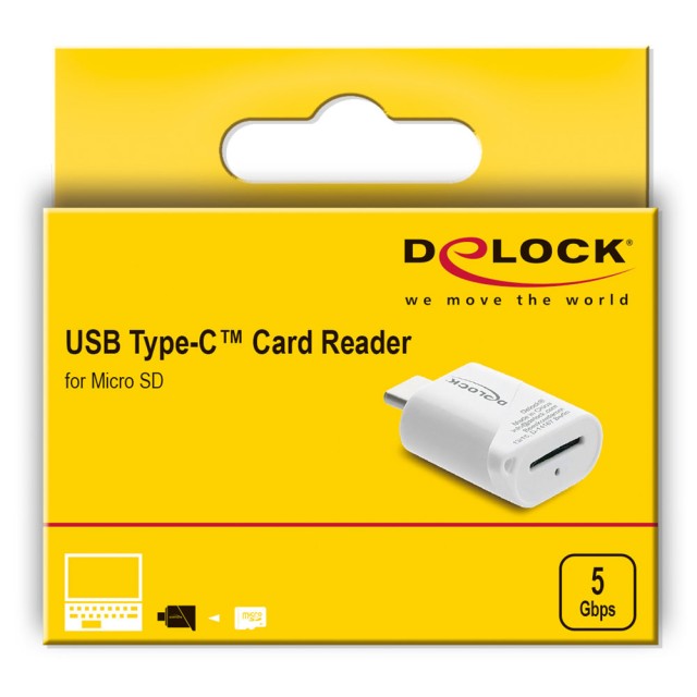 DELOCK card reader 91427 για micro SD, USB-C σύνδεση, 5Gbps, λευκό DELOCK card reader 91427 για micro SD, USB-C σύνδεση, 5Gbps, λευκό