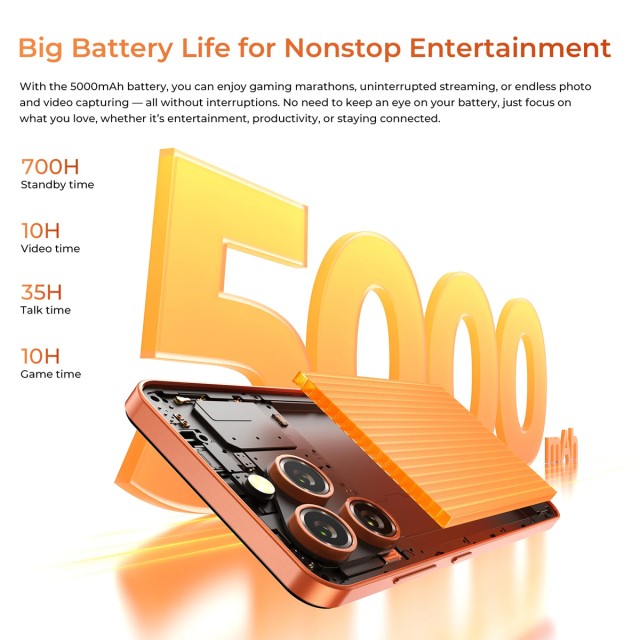 OUKITEL smartphone C17, 6.52", 4/64GB, 5000mAh, πορτοκαλί