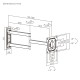 BRATECK επιτοίχια βάση τηλεόρασης LPA95-223L, 23-43", έως 50kg, full motion