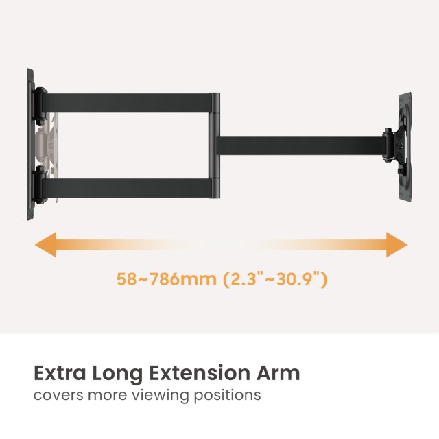BRATECK επιτοίχια βάση τηλεόρασης LPA95-223L, 23-43", έως 50kg, full motion