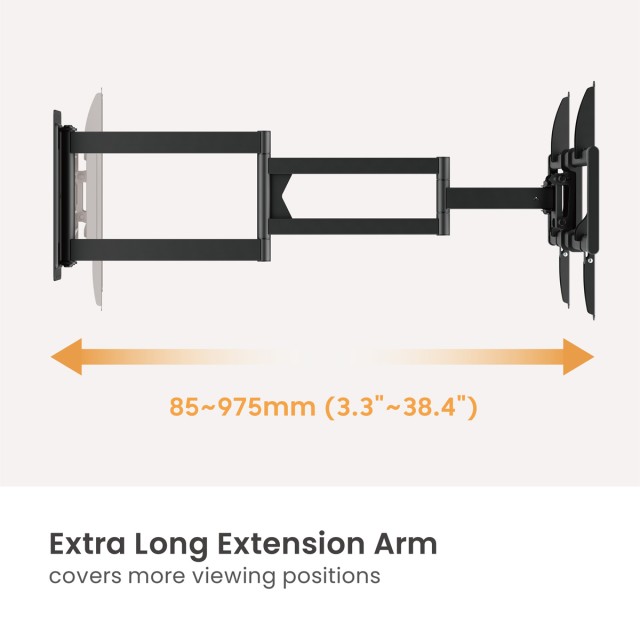BRATECK επιτοίχια βάση τηλεόρασης LPA95-465XL, 37-86", έως 50kg, full motion