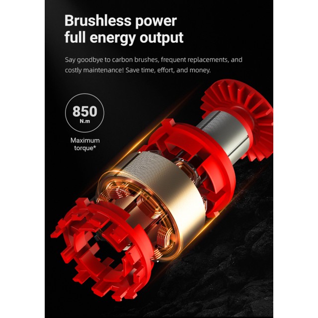 DELI κρουστικό μπουλονόκλειδο μπαταρίας DC234Z, Brushless, 20V, 850N.m, 1/2"
