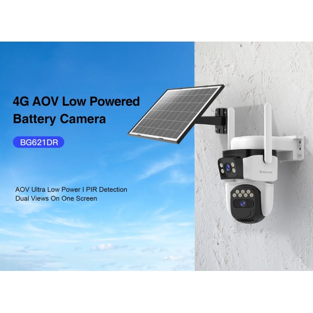 VSTARCAM smart ηλιακή κάμερα BG621DR, dual lens, 3MP, 4G, SD, PTZ, IP66 VSTARCAM smart ηλιακή κάμερα BG621DR, dual lens, 3MP, 4G, SD, PTZ, IP66