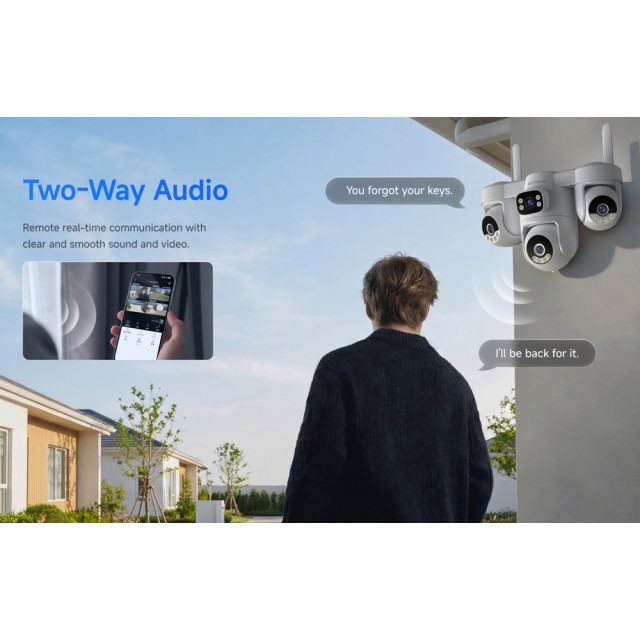 VSTARCAM smart ηλιακή κάμερα AG623FR, four-lens, 3MP, 4G, SD, PTZ, IP66