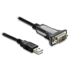 DELOCK καλώδιο USB σε RS-232 66922, 921.6Kbps, 3m, μαύρο