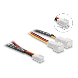DELOCK καλώδιο 1x 3pin σε 2x 3pin 91429 για ανεμιστήρες, 10cm