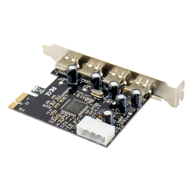 POWERTECH κάρτα επέκτασης PCIe σε 4x USB 2.0 ST622, 480Mbps, ASIX MCS9990