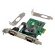 POWERTECH κάρτα επέκτασης PCIe σε 2x serial ST349, 921.6Kbps, SB16C1052PCI